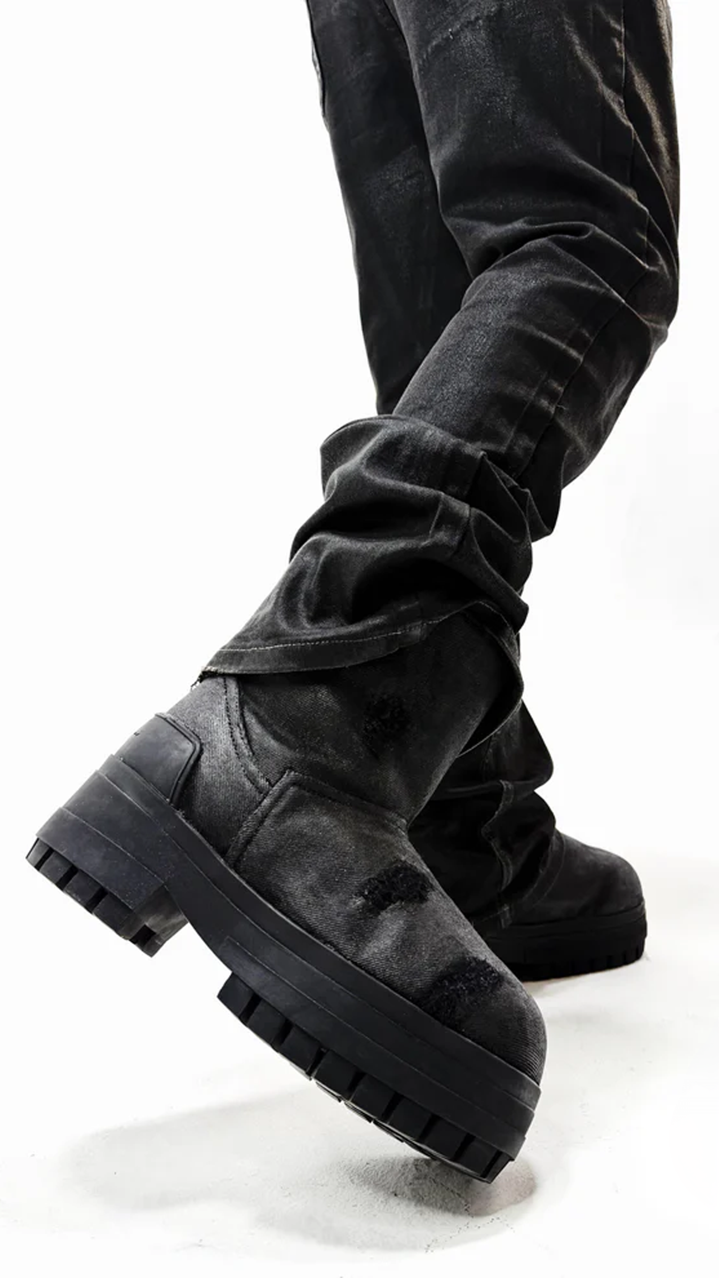 Demaci® XGG Waxed Denim Boots - Black